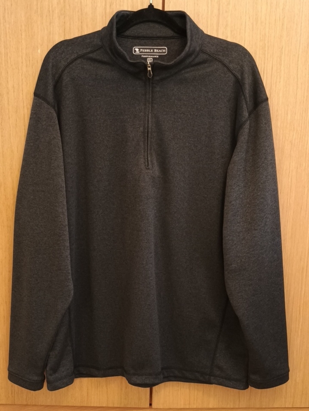 NWOT Pebble Beach Men's SZ XL Dark Charcoal Half-Zip LS Pullover
